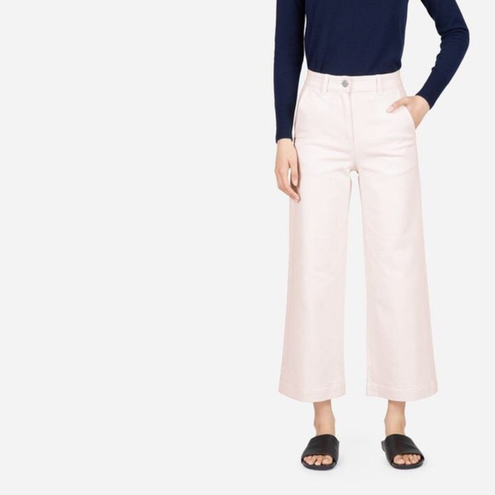 Everlane Wide Leg Chinos in Blush Sz 12 - Picture 2 of 3
